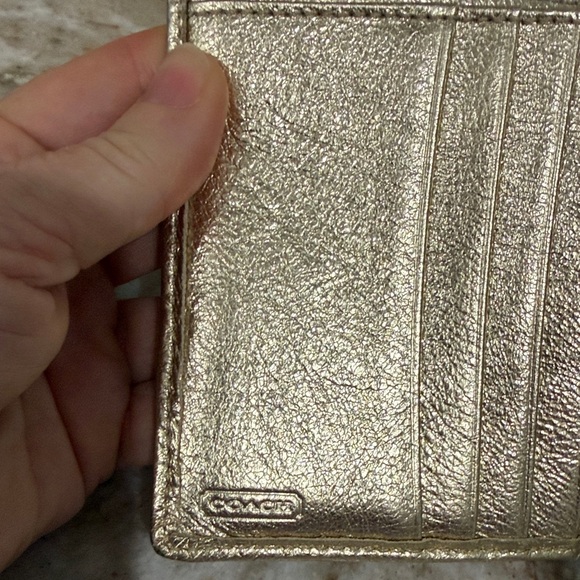 Coach Metallic Gold and Brown Wallet - Picture 4 of 6